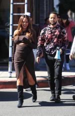 Pregnant CHRISSY TEIGEN and John Legend Promotes Their New Food Truck Venture Cravings in West Hollywood 10/25/2022