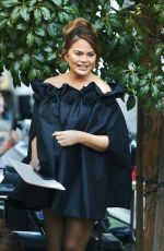 Pregnant CHRISSY TEIGEN Gets a Wardrobe Change on a Movie Set in Los Angeles10/17/2022