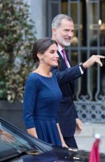 QUEEN LETIZIA OF SPAIN Arrives at Royal Theatre Season Opening in Madrid 10/24/2022