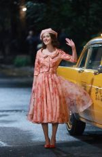 RACHEL BROSNAHAN on the Set of The Marvelous Mrs. Maisel in New York 10/07/2022