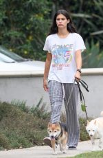 SARA SAMPAIO Out with Her Dogs in Los Angeles 10/13/2022