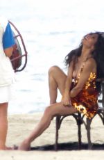 SARAH SHAHI at a Photoshoot on the Beach in Los Angeles 10/05/2022