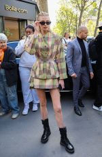 STELLA AMXWELL Arrives at Vivienne Westwood Show at Paris Fashion Week 10/01/2022
