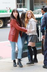 SYDNEY SWEENEY and DAKOTA JOHSNON on the Set of Madame Web in New York 10/11/2022
