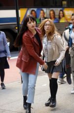 SYDNEY SWEENEY and DAKOTA JOHSNON on the Set of Madame Web in New York 10/11/2022