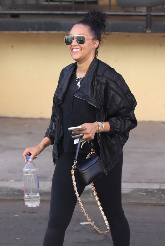 TIA MOWRY Leaves a Gym in Studio City 10/19/2022