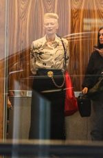 TILDA SWINTON Arrives at a Business Meeting in West Hollywood 10/14/2022