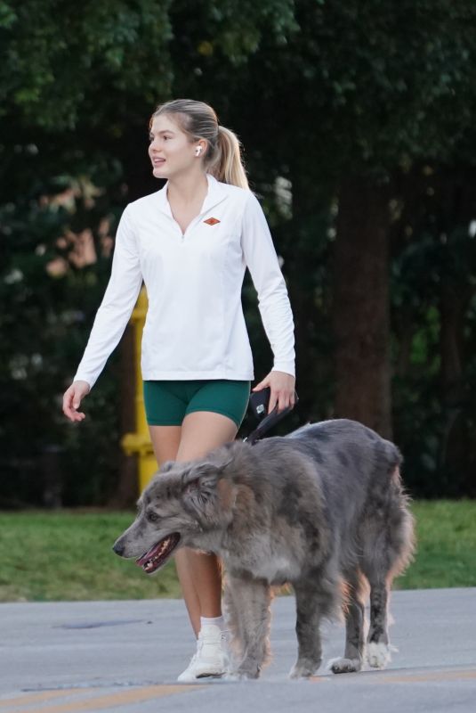 VICTORIA IGLESIAS Out with Her Dog Luke in Miami 10/10/2022