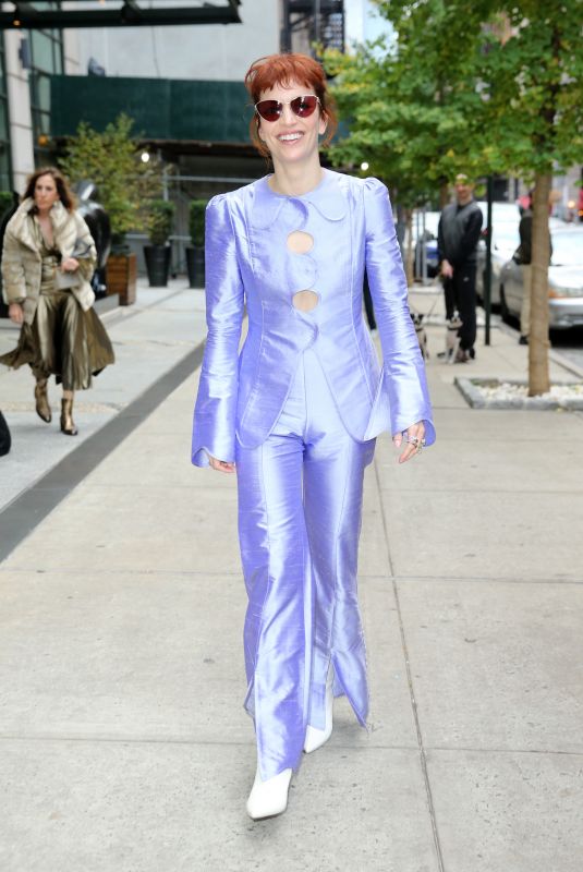 BRITT LOWER on Her Way to Promote Her TV Series Severance in New York 11/13/2022