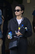 DEMI LOVATO and Hre Boyfriend Jutes Leaves Their Hotel in New Orleans 11/01/2022