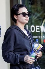 DEMI LOVATO and Hre Boyfriend Jutes Leaves Their Hotel in New Orleans 11/01/2022