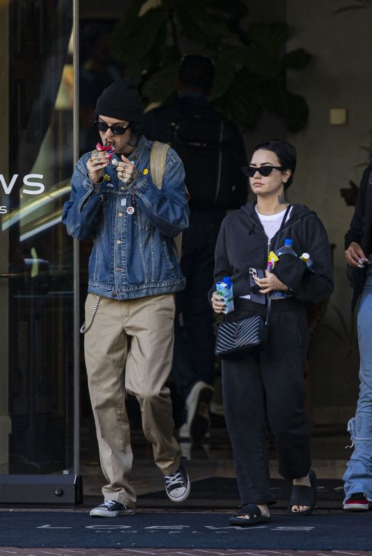 DEMI LOVATO and Hre Boyfriend Jutes Leaves Their Hotel in New Orleans 11/01/2022