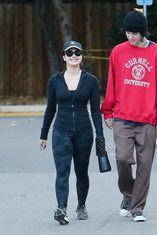 DEMI LOVATO and Jutes Out Hiking at Fryman Canyon Park in Studio City 11/27/2022