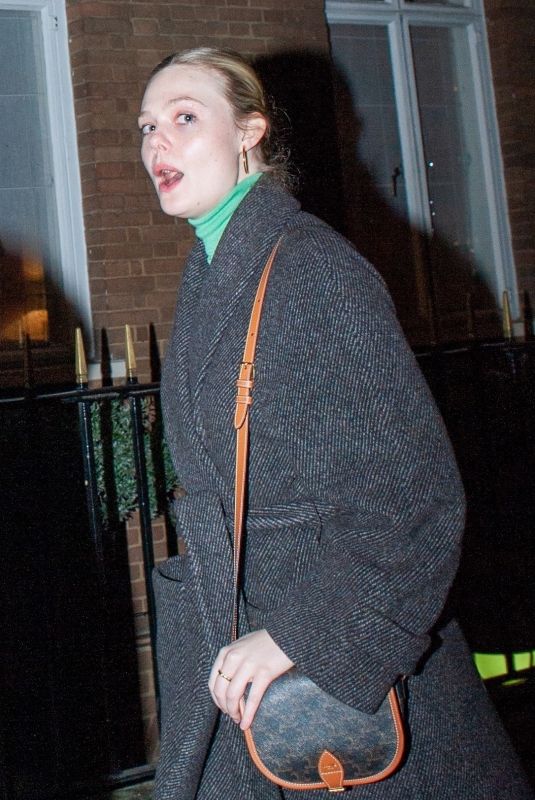 ELLE FANNING Night Out in London 11/25/2022