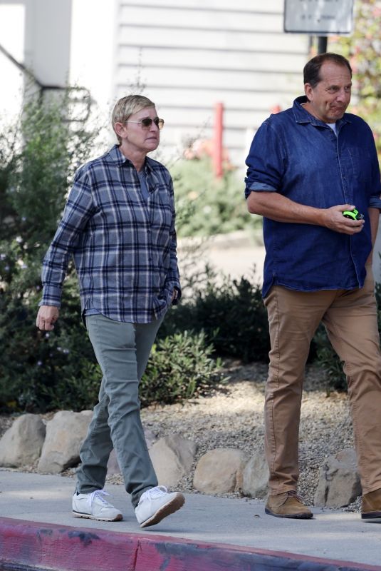 ELLEN DEGENERES Out Shopping with Her Contractor in Santa Barbara 11/05/2022