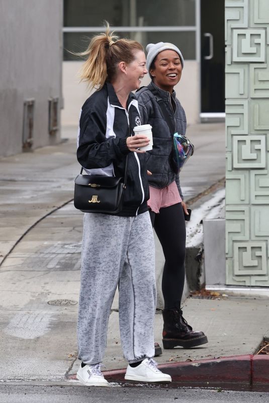 ELLEN POMPEO Out for Coffee with a Friend in Los Angeles 11/02/2022