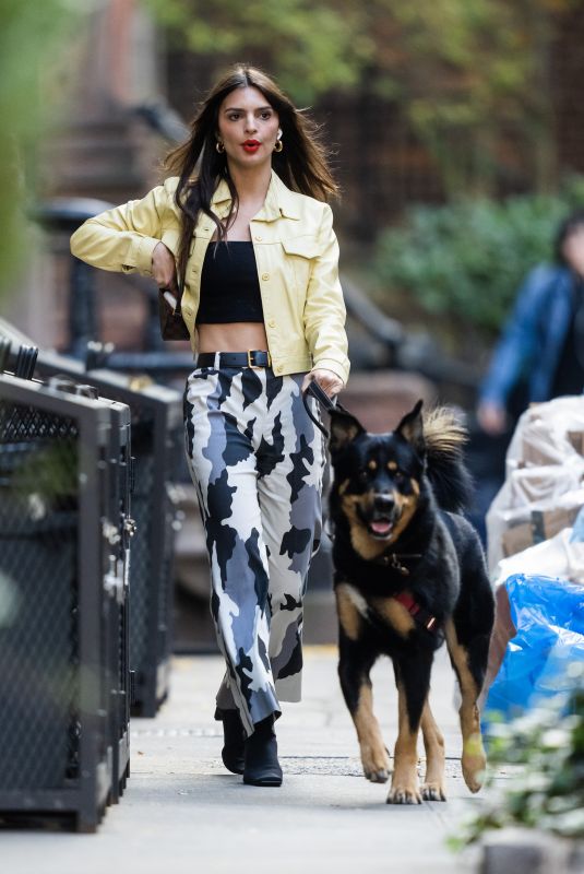 EMILY RATAJKOWSKI Out with Her Dog in New York 11/01/2022
