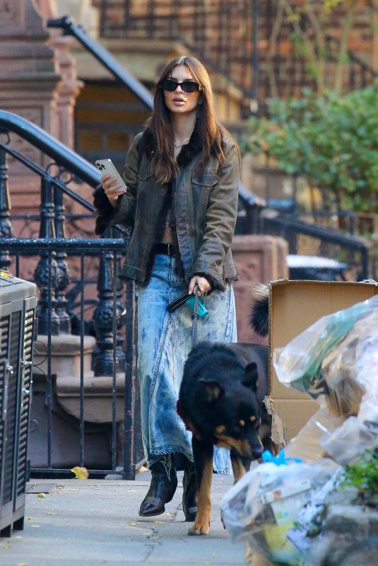 EMILY RATAJKOWSKI Out with Her Dog in New York 11/23/2022