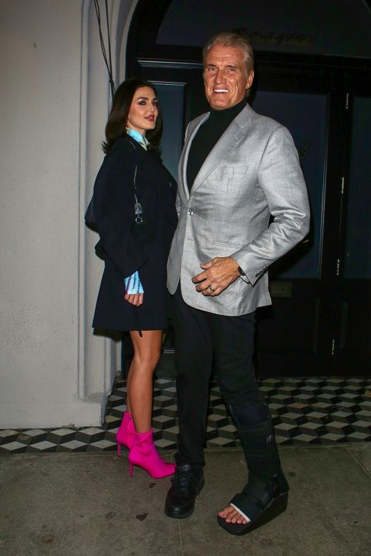 EMMA KROKDAL and Dolph Lundgren Out for Dinner at Craig’s in West Hollywood 11/22/2022