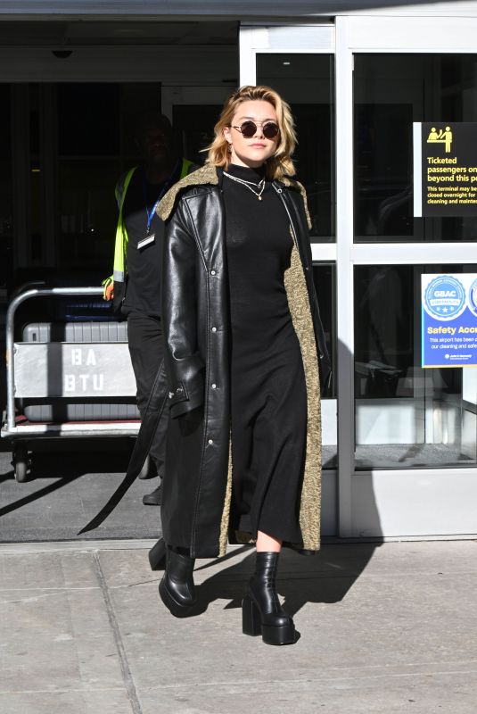 FLORENCE PUGH Arrives at JFK Airport in New York 11/08/2022