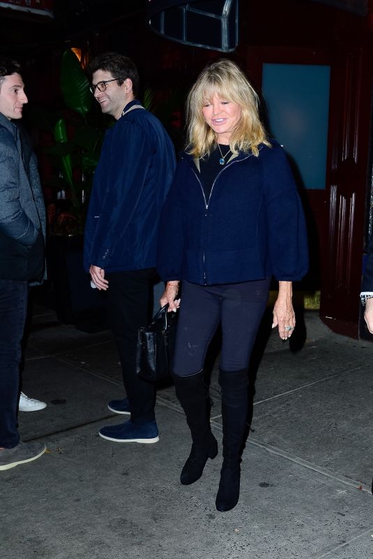 GOLDIE HAWN Out for Dinner at Carbone in New York 11/09/2022