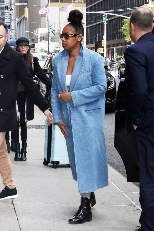 JENNIFER HUDSON Arrives at Late Show with Stephen Colbert in New York 10/31/2022