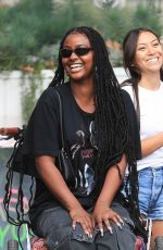 JUSTINE SKYE Sings Karaoke on the Back of a Tricycle on Melrose Place in West Hollywoos 11/01/2022