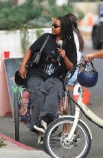 JUSTINE SKYE Sings Karaoke on the Back of a Tricycle on Melrose Place in West Hollywoos 11/01/2022