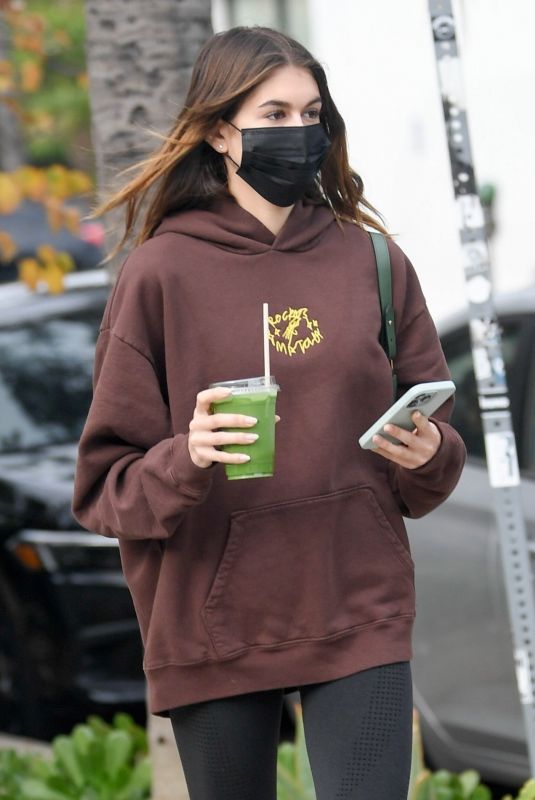 KAIA GERBER Out for a Green Juice in Hollywood 11/28/2022