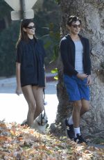KAIA GERBER Out with Her Dog and a Friend in Los Angeles 11/26/2022
