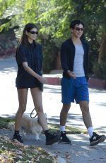 KAIA GERBER Out with Her Dog and a Friend in Los Angeles 11/26/2022