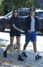 KAIA GERBER Out with Her Dog and a Friend in Los Angeles 11/26/2022