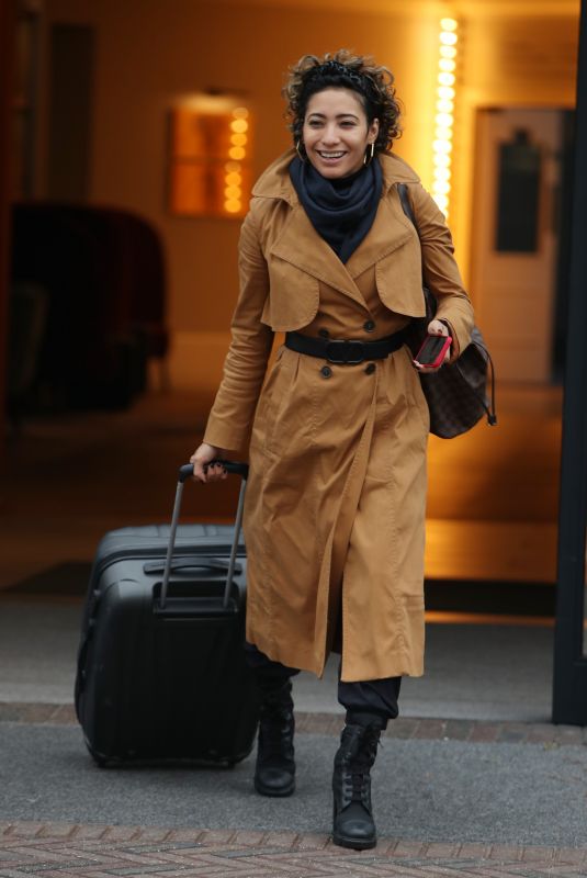 KAREN HAUER Leaves Her Hotel in London 11/11/2022