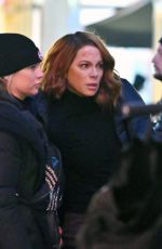 KATE BECKINSALE on the Set of Canary Black in Los Angeles 11/07/2022