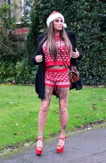 KATIE PRICE in a Christmas Outfit Out in London 11/24/2022