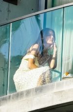 KENDALL JENNER at a Photoshoot on a Balcony in Hollywood Hills 11/17/2022