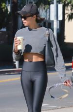 LAURA HARRIER Out for Coffee with Her Dog in Los Angeles 11/06/2022
