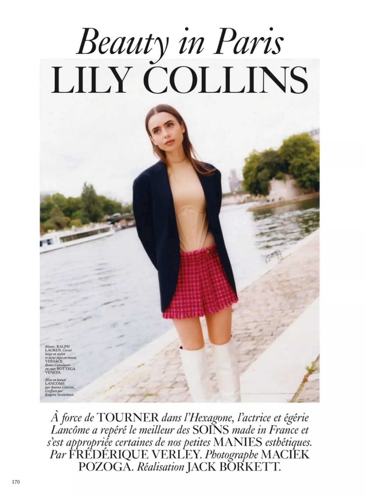 Lily Collins covers Vogue France December 2022/January 2023 by Maciek  Pożoga - fashionotography