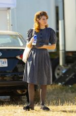 LILY JAMES on the Set of The Iron Claw in Louisiana 10/28/2022