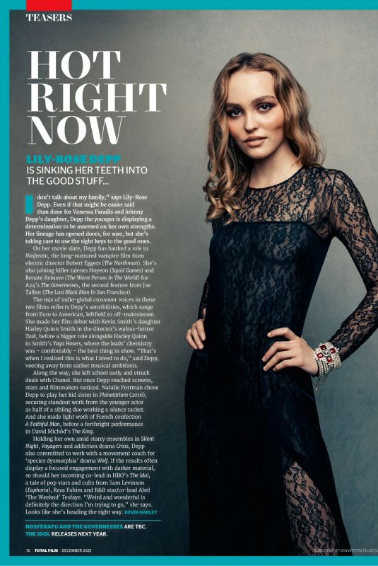 LILY-ROSE DEPP in Total Film Magazine, December 2022