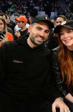 LINDSAY LOHAN at Boston Celtics vs New York Knicks Game in New York 11/05/2022