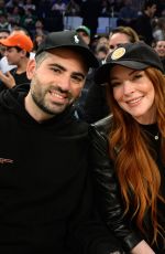 LINDSAY LOHAN at Boston Celtics vs New York Knicks Game in New York 11/05/2022