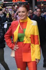 LINDSAY LOHAN Leaves Good Morning America in New York 11/08/2022