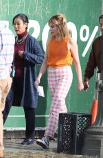 LUCY BOYNTON and David Corenswet at a Break on the Set of The Greatest Hits in Silver Lake 11/16/2022