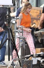 LUCY BOYNTON and David Corenswet at a Break on the Set of The Greatest Hits in Silver Lake 11/16/2022