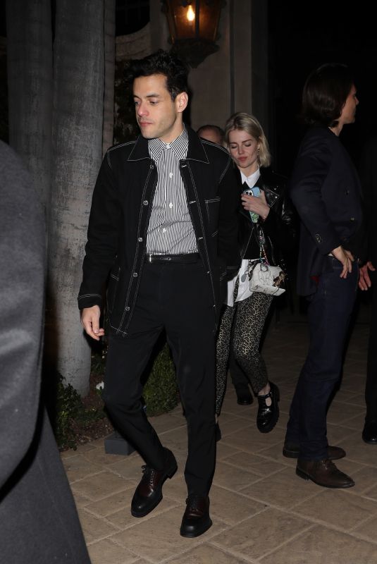 LUCY BOYNTON and Rami Malek Leaves Leonardo DiCaprio’s 48th Birthday Party in Beverly Hills 11/12/2022