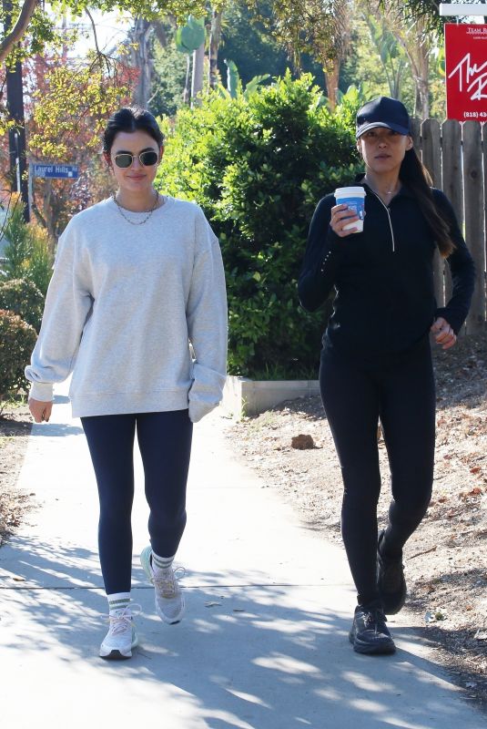 LUCY HALE Out Hiking with a Friend in Los Angeles 11/06/2022