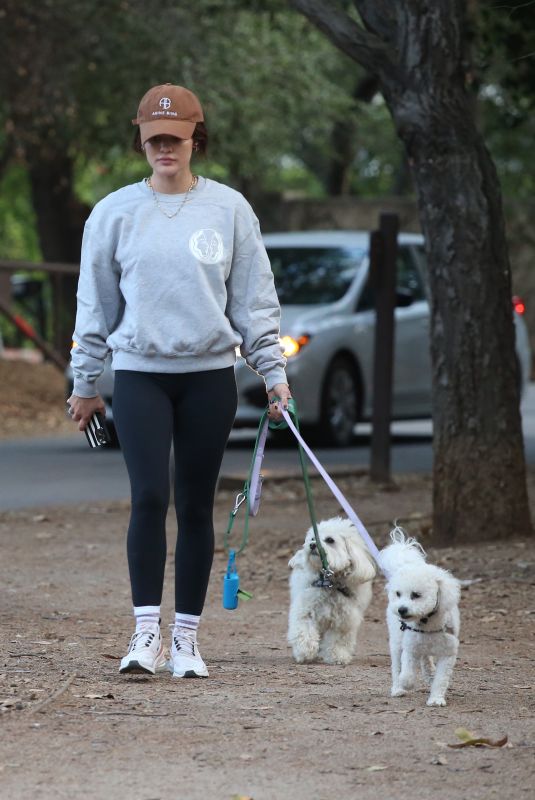 LUCY HALE Out with Her Dogs in Los Angeles 11/05/2022