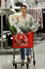 LUCY HALE Shopping for Decorations at Target in Los Angeles 11/01/2022