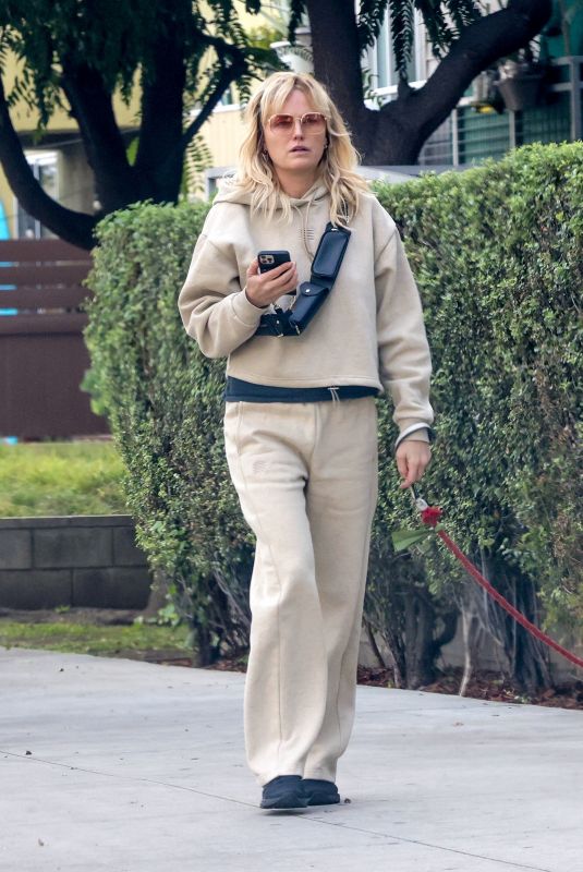 MALIN AKERMAN Out with Her Dog in Los Angeles 11/28/2022